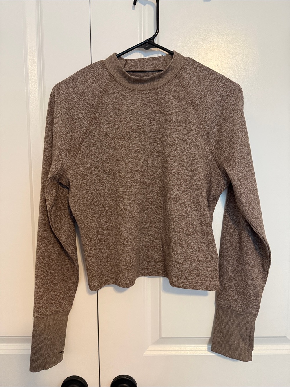 Women’s Relaxed Mockneck Top in Heather Taupe